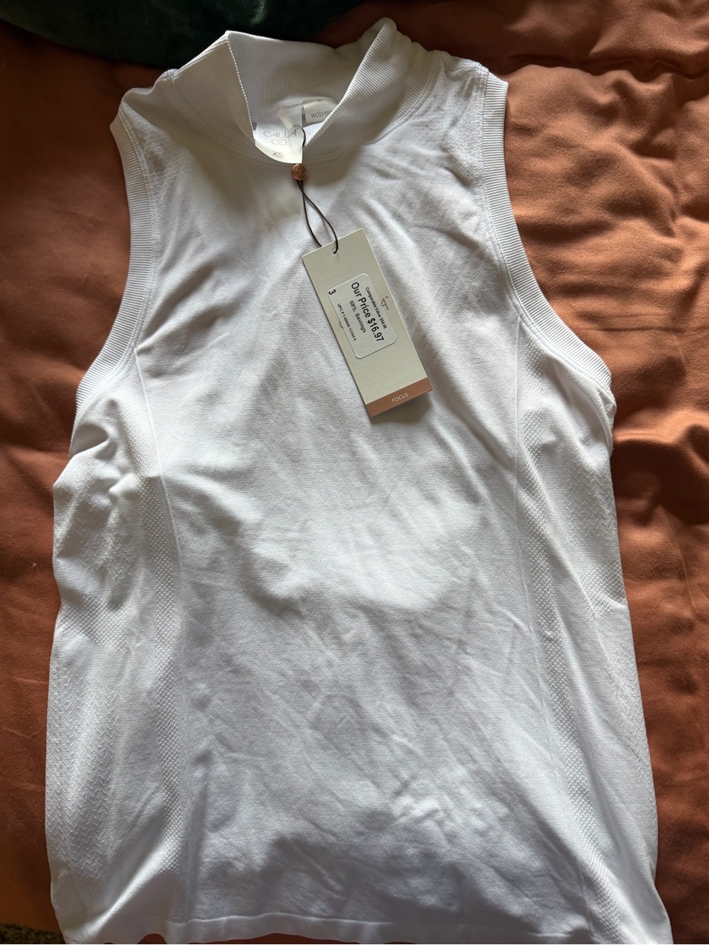 CALIA by Carrie Underwood White Sleeveless Mock Neck Tank
